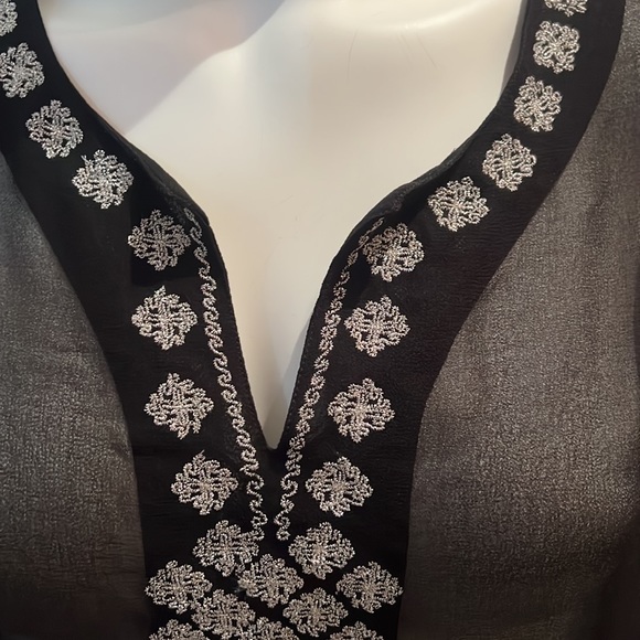 4/$20 Sheer long sleeve top with silver Detail - Picture 3 of 6